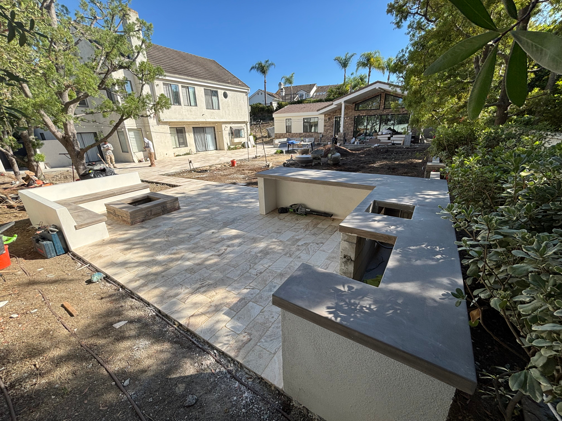 BBQ Island, Firepit & Paver Patio