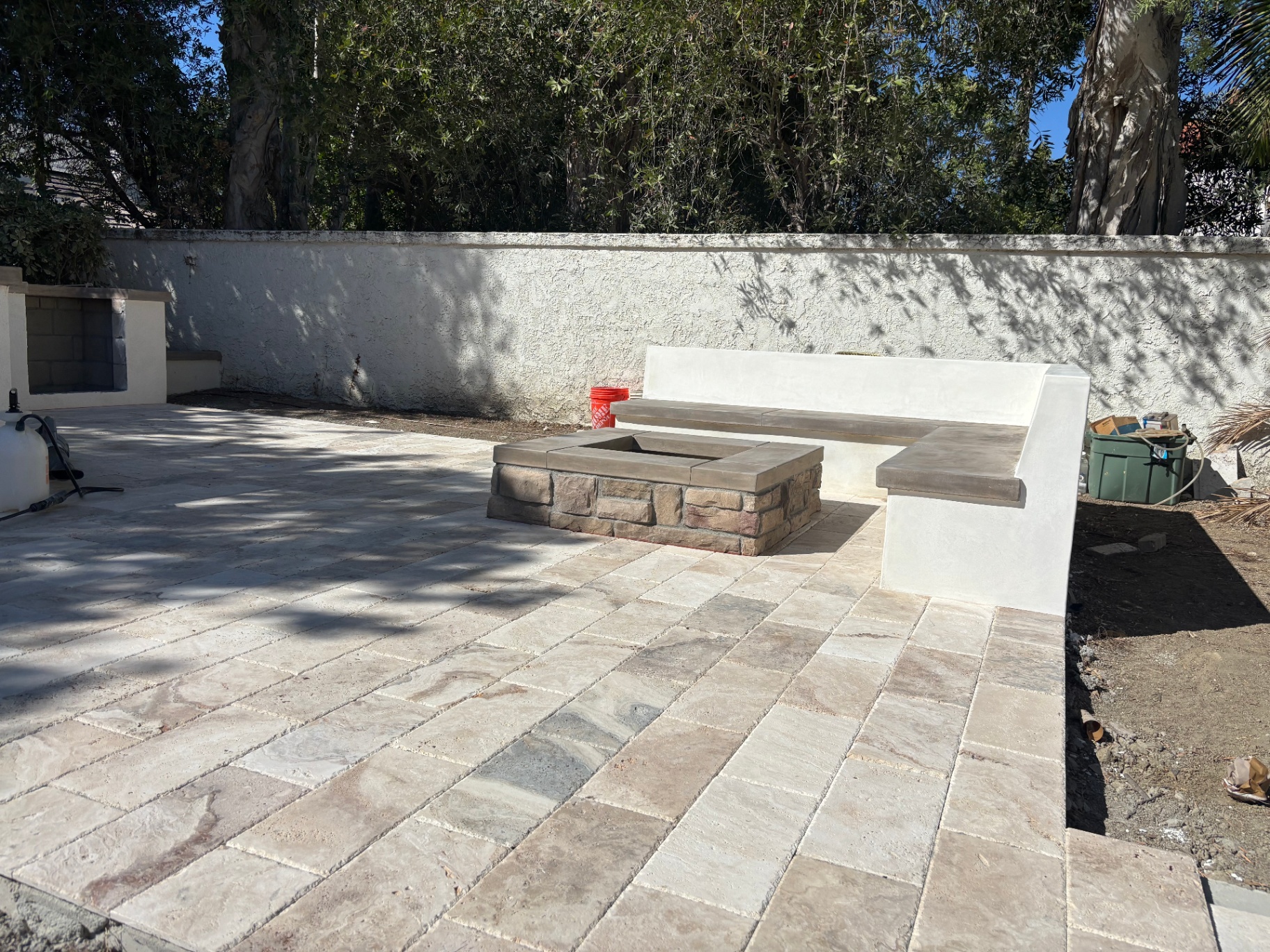 Paver Patio with Firepit & Bench