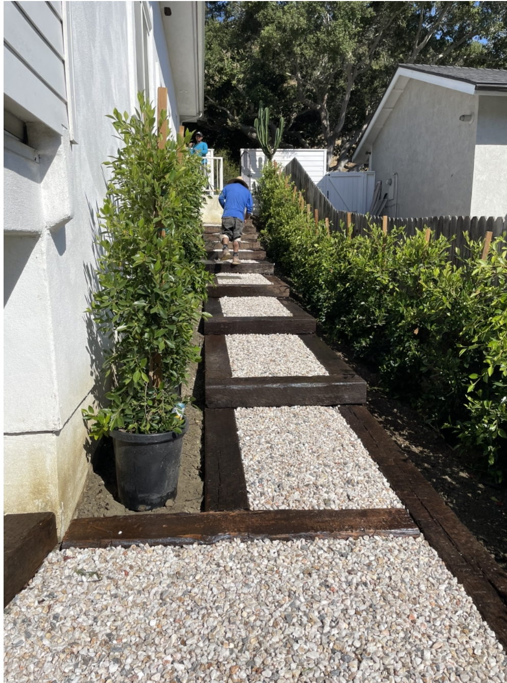 Gravel & Wood Tie Side Path