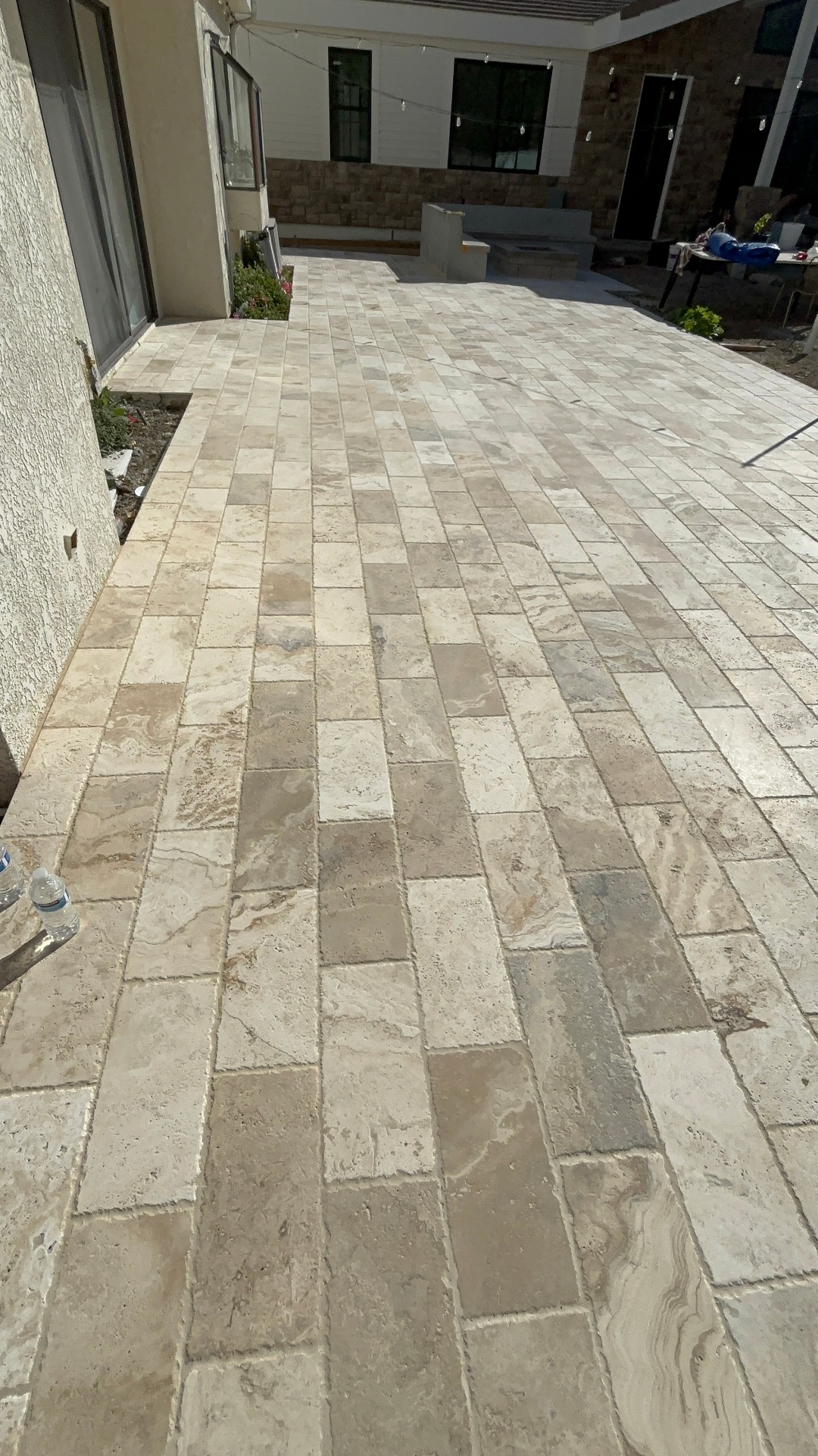 Travertine Paver Courtyard